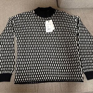 Theory Monochrome Patterned Crewneck Sweater